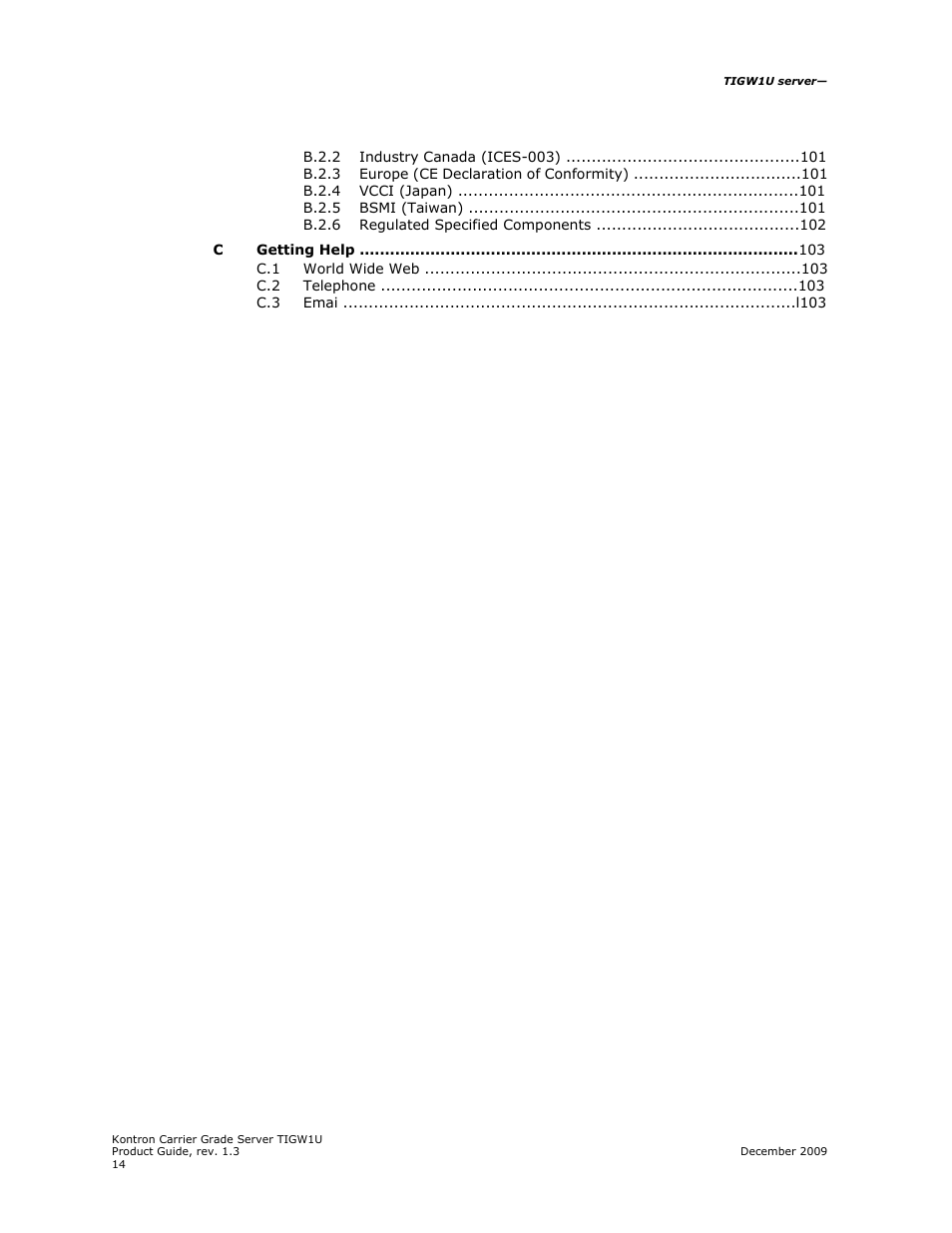 Kontron TIGW1U Carrier Grade Server User Manual | Page 6 / 104