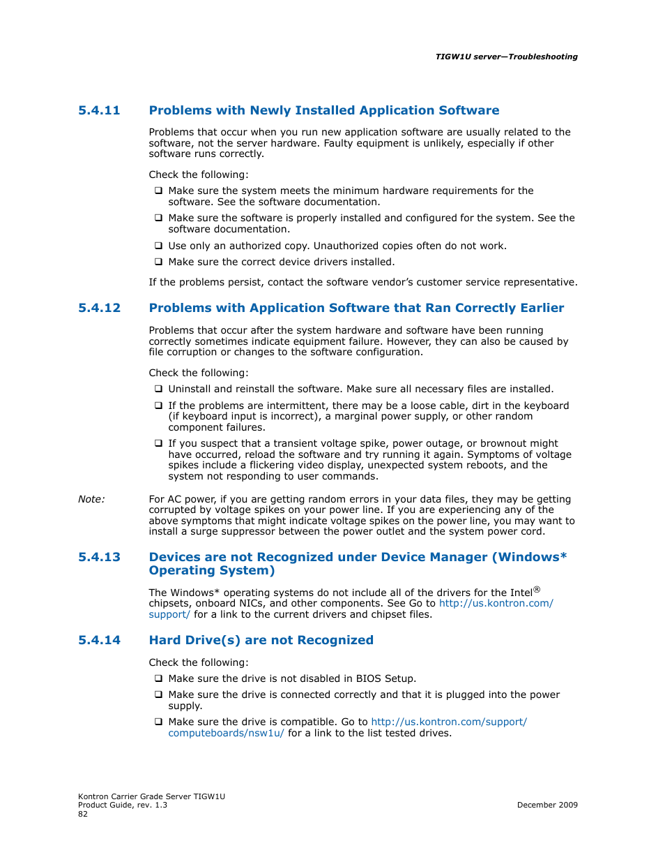 14 hard drive(s) are not recognized, Operating system), Ation, see | Section 5.4.11 | Kontron TIGW1U Carrier Grade Server User Manual | Page 82 / 104