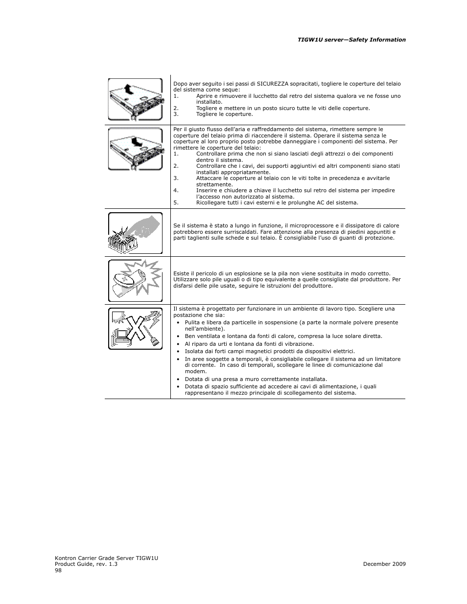 Kontron TIGW1U Carrier Grade Server User Manual | Page 98 / 104