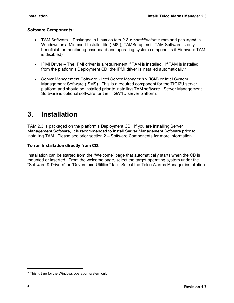 Installation | Kontron Telco Alarm Manager User Manual | Page 6 / 16