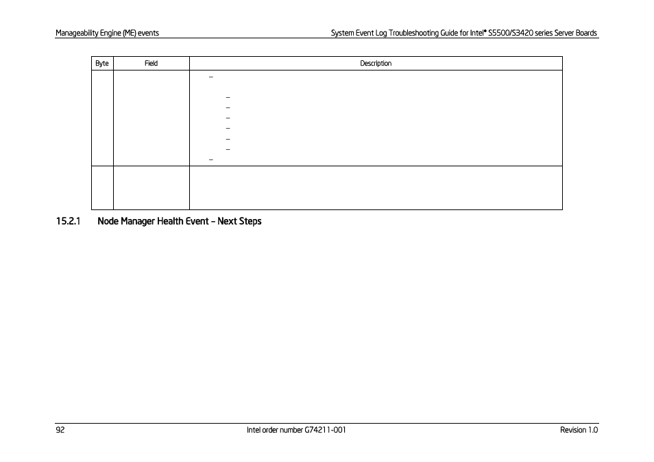 Node manager health event, Next steps | Kontron S5500 SEL Troubleshooting User Manual | Page 101 / 114
