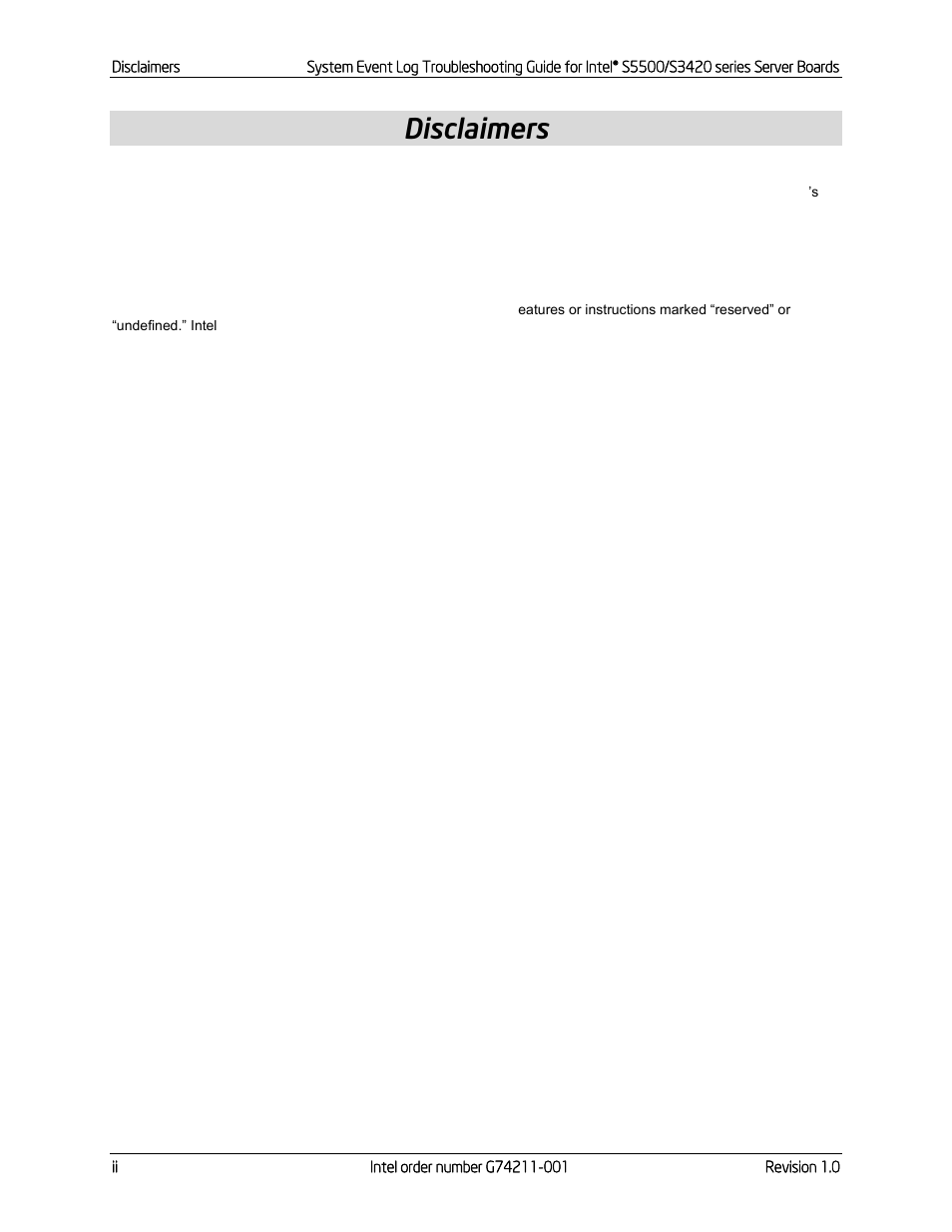 Disclaimers | Kontron S5500 SEL Troubleshooting User Manual | Page 2 / 114