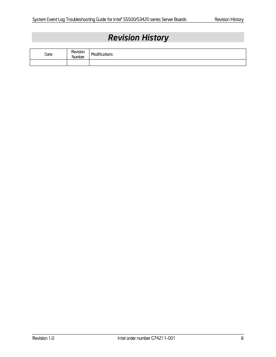 Revision history | Kontron S5500 SEL Troubleshooting User Manual | Page 3 / 114