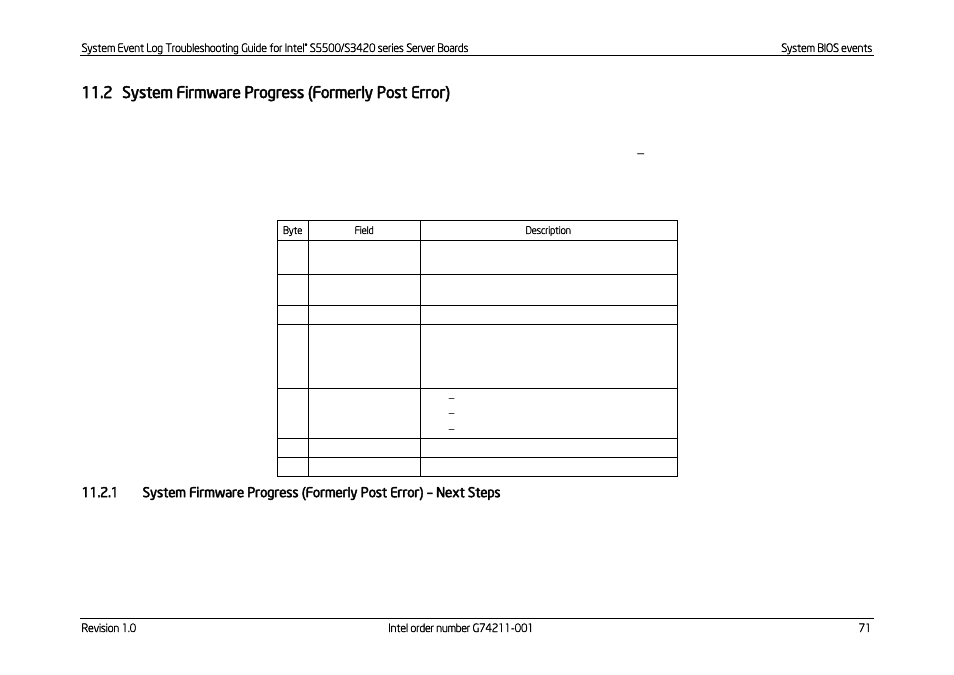 System firmware progress (formerly post error), Next steps, 2 system firmware progress (formerly post error) | Kontron S5500 SEL Troubleshooting User Manual | Page 80 / 114