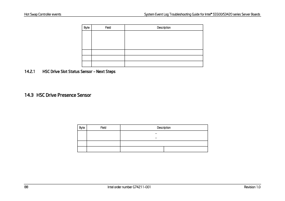 Hsc drive slot status sensor, Next steps, Hsc drive presence sensor | 3 hsc drive presence sensor | Kontron S5500 SEL Troubleshooting User Manual | Page 97 / 114