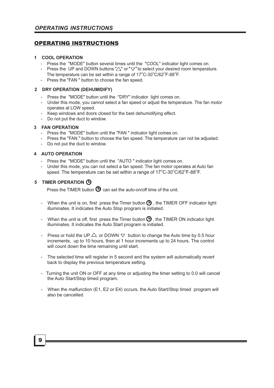 Operating instructions | Brada Appliances MPN1-08CR User Manual | Page 10 / 24