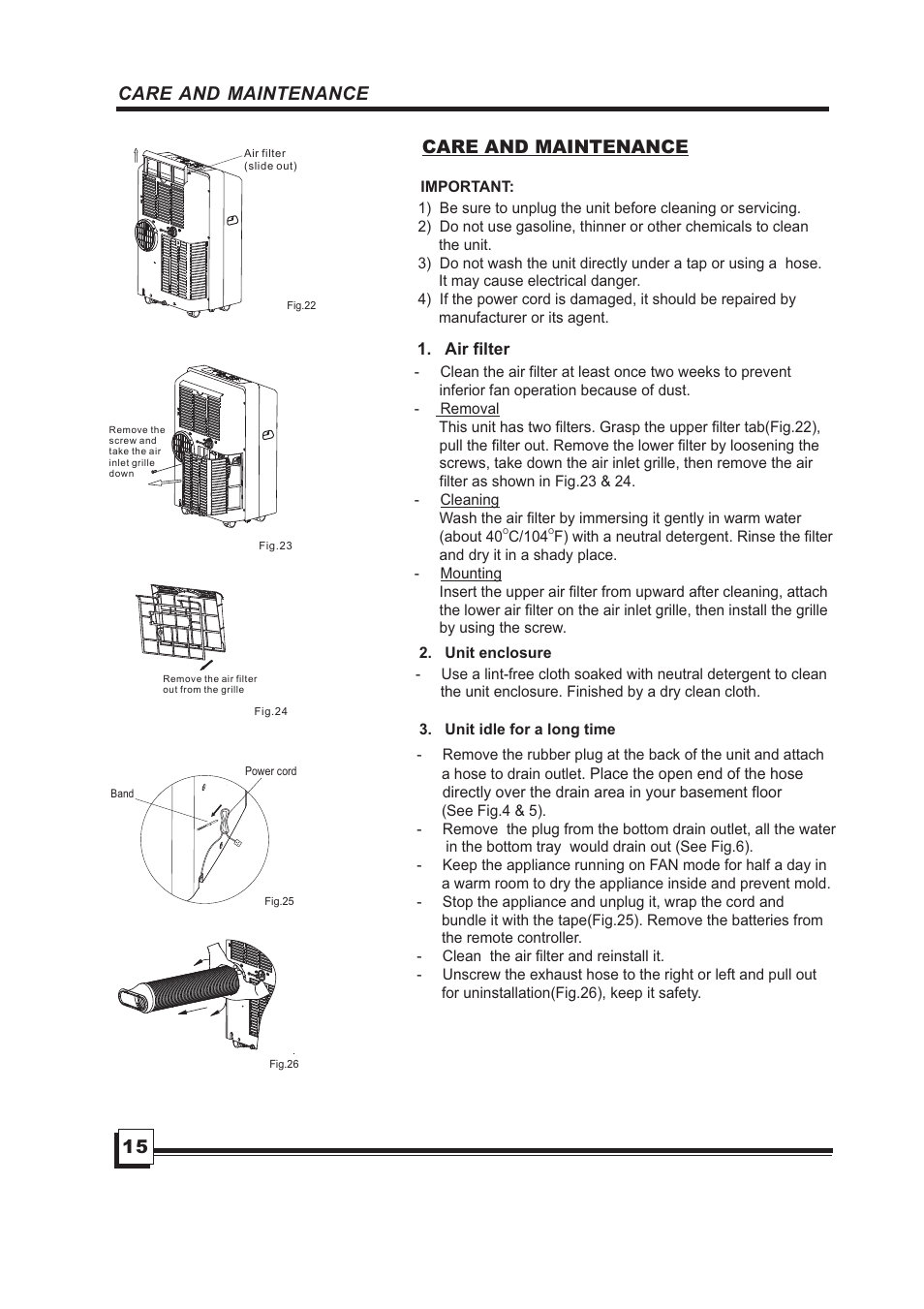 Care and maintenance | Brada Appliances MPN1-08CR User Manual | Page 16 / 24