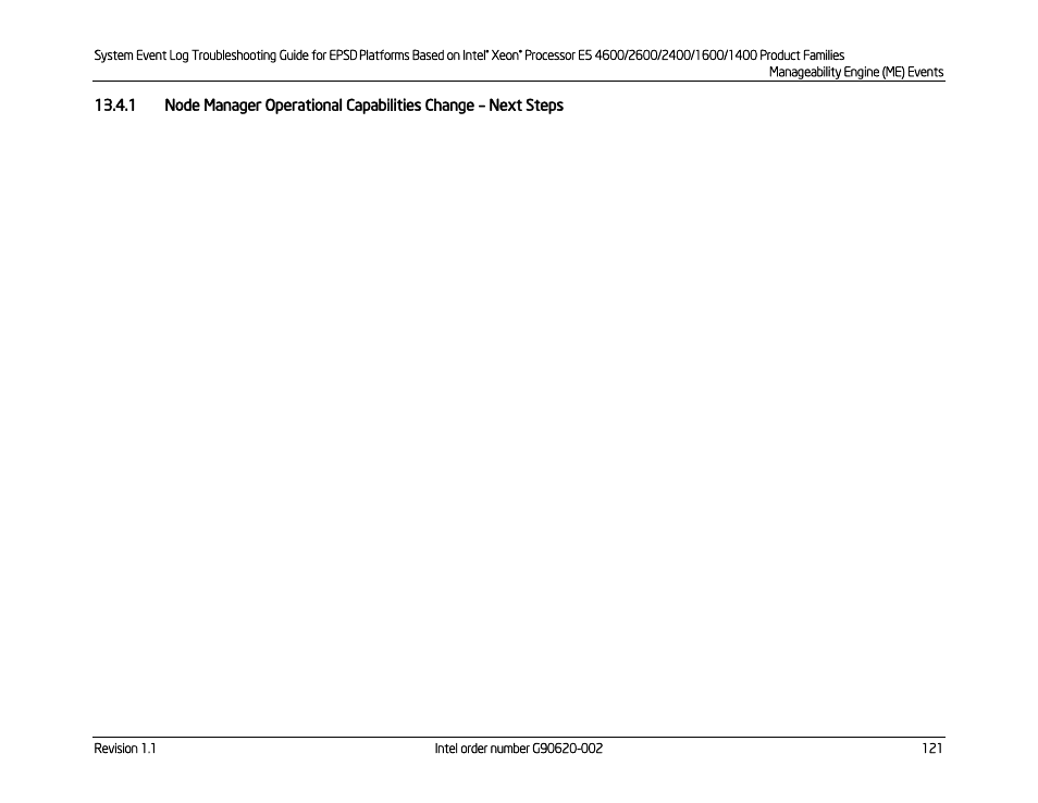 Node manager operational capabilities change, Next steps, Next | Steps | Kontron S4600 SEL Troubleshooting User Manual | Page 131 / 141