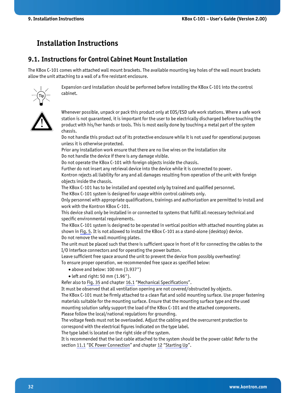 Installation instructions | Kontron KBox C-101 User Manual | Page 34 / 71