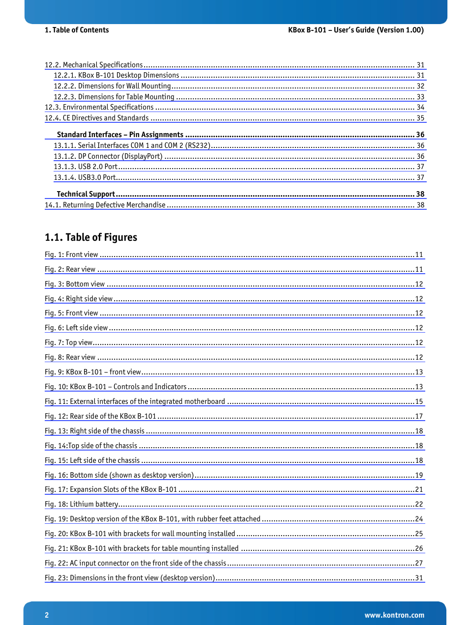 Table of figures | Kontron KBox B-101 Configuration Guide User Manual | Page 4 / 40