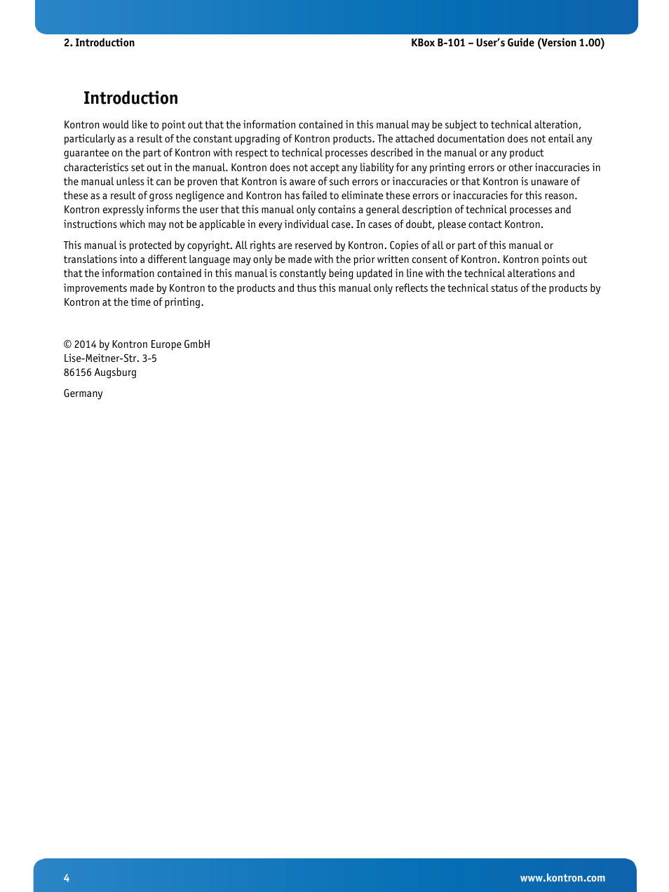Introduction | Kontron KBox B-101 Configuration Guide User Manual | Page 6 / 40