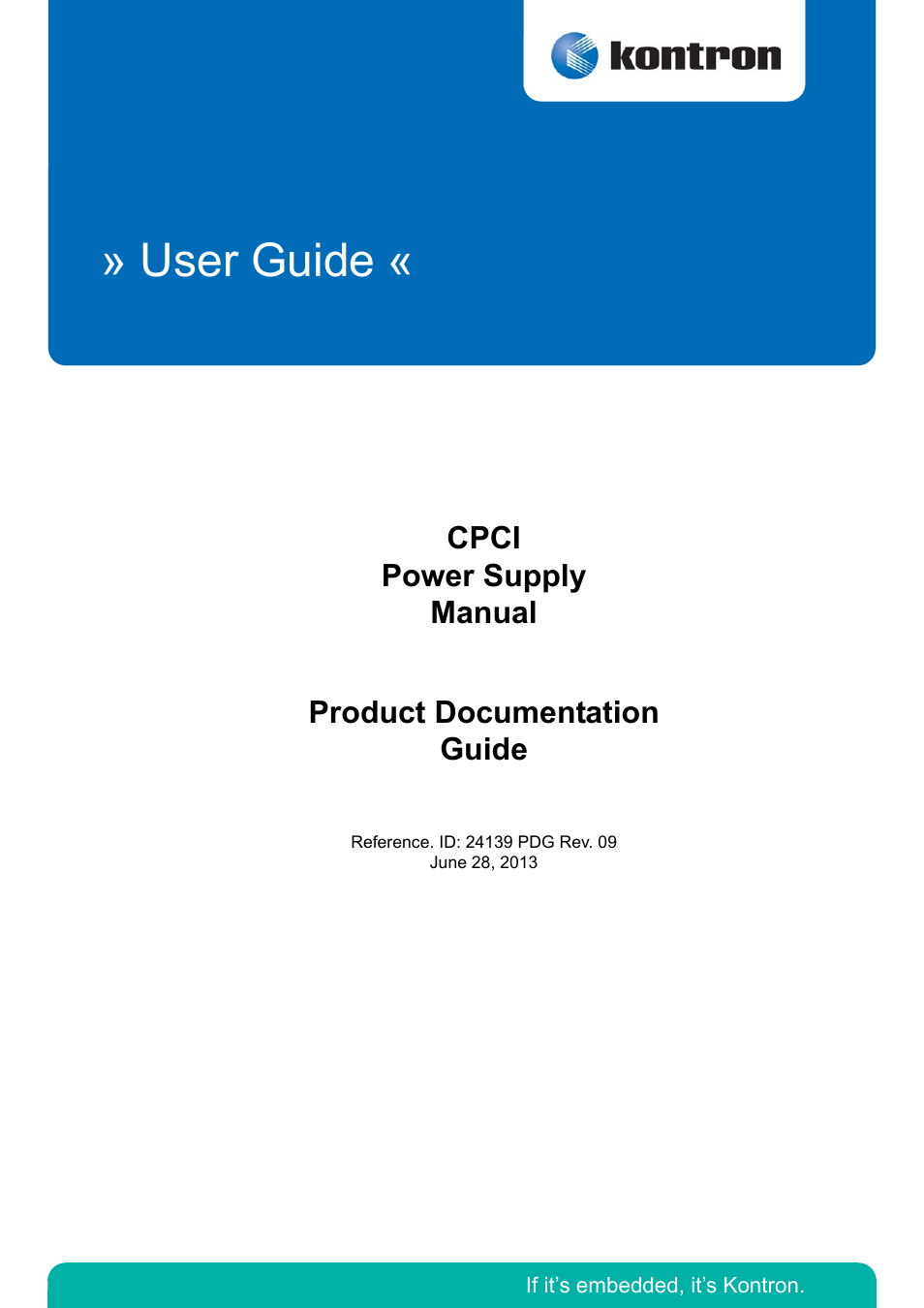 Kontron CPCI Power Supply User Manual | 8 pages