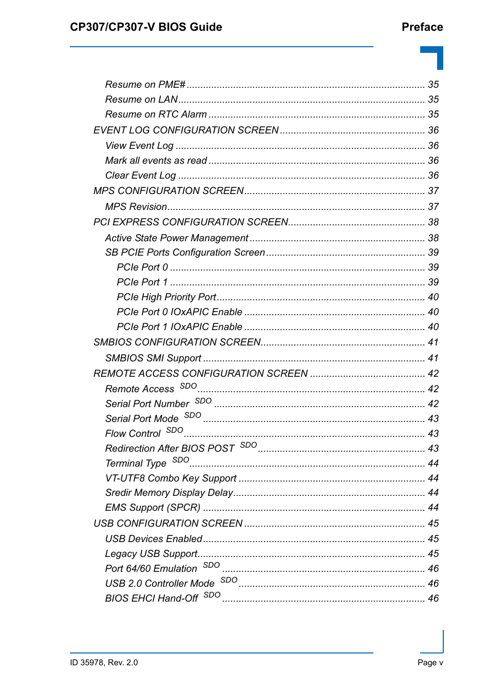 Kontron CP307-V BIOS User Manual | Page 5 / 126