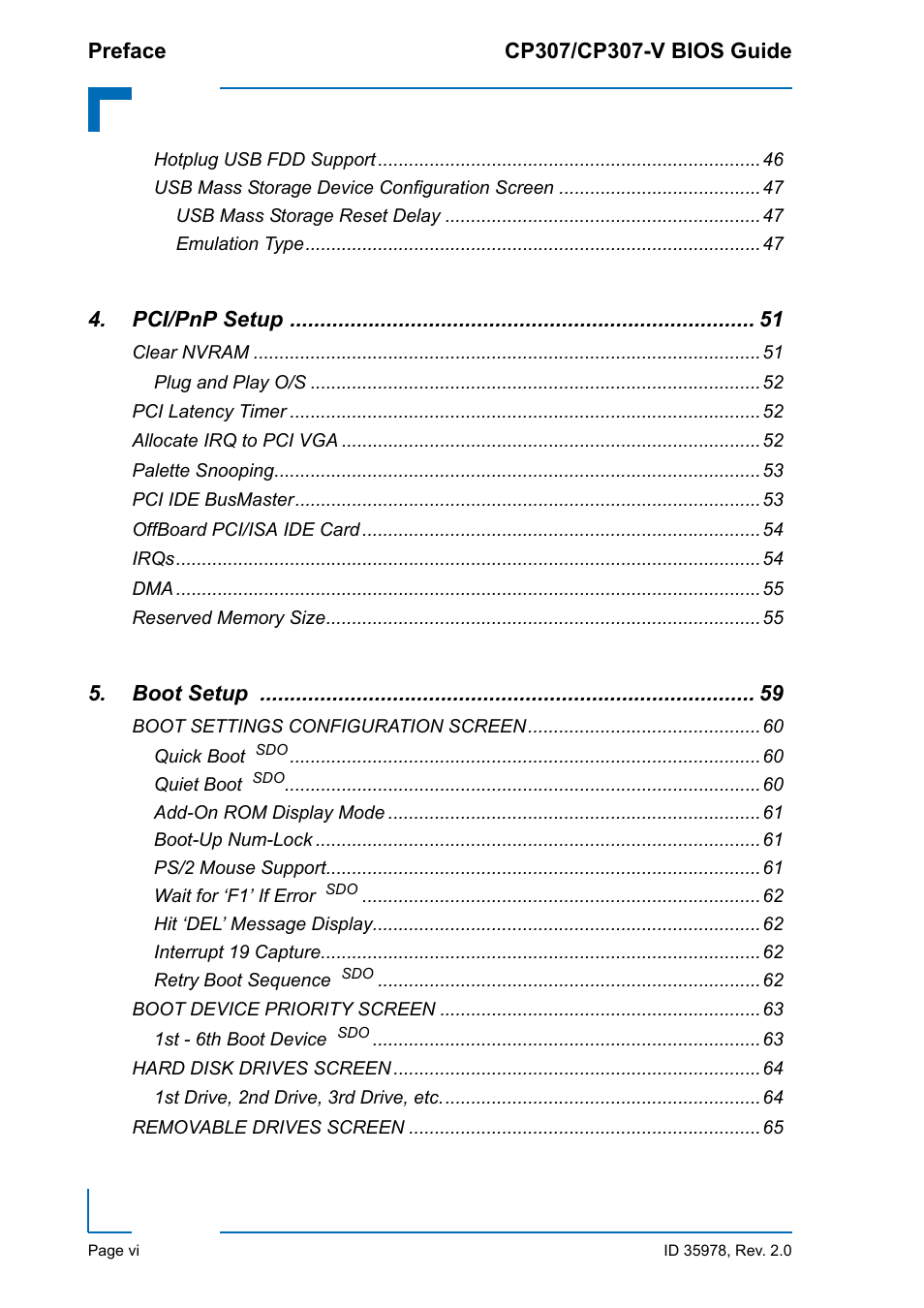 Kontron CP307-V BIOS User Manual | Page 6 / 126