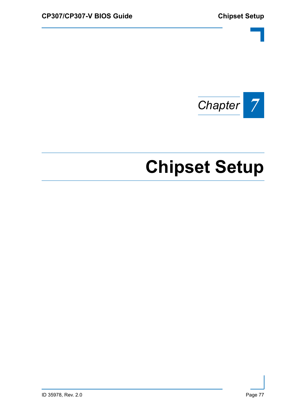 Chipset setup, Chapter | Kontron CP307-V BIOS User Manual | Page 87 / 126