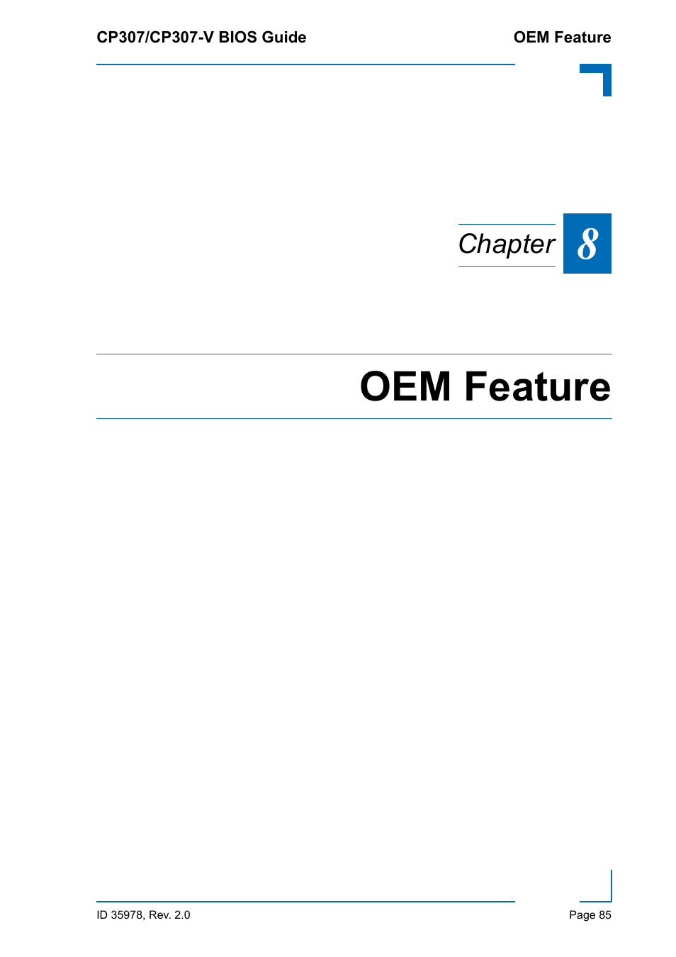 Oem feature, Chapter | Kontron CP307-V BIOS User Manual | Page 95 / 126