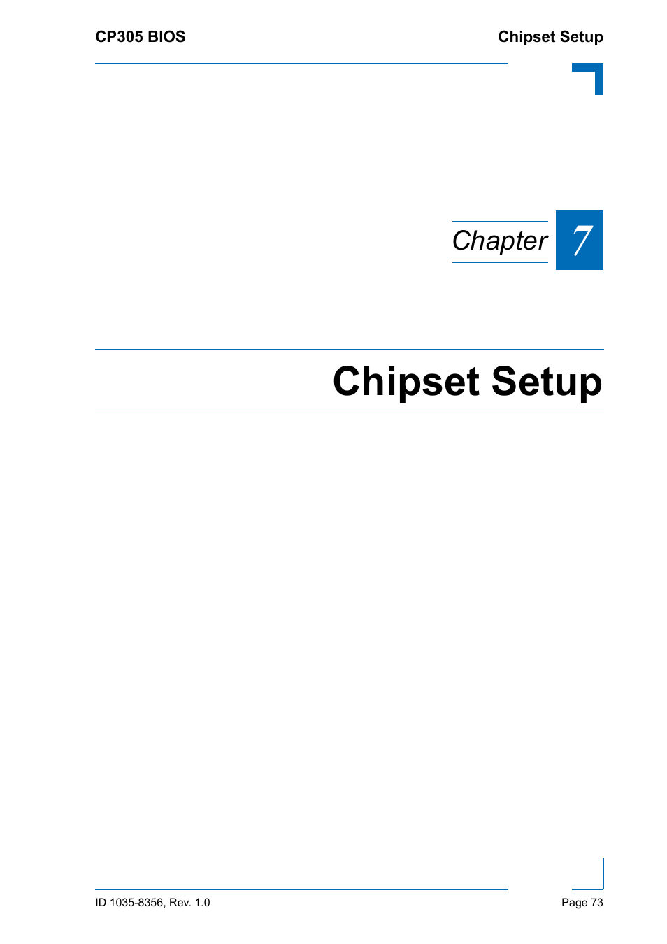 Chipset setup, Chapter | Kontron CP305 BIOS User Manual | Page 83 / 124