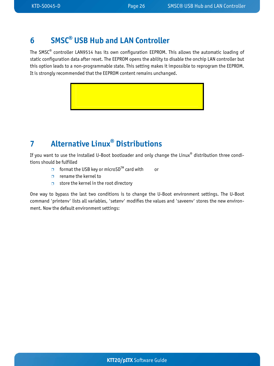 6smsc, Usb hub and lan controller, 7alternative linux | Distributions | Kontron KTT20-pITX User Manual | Page 30 / 56