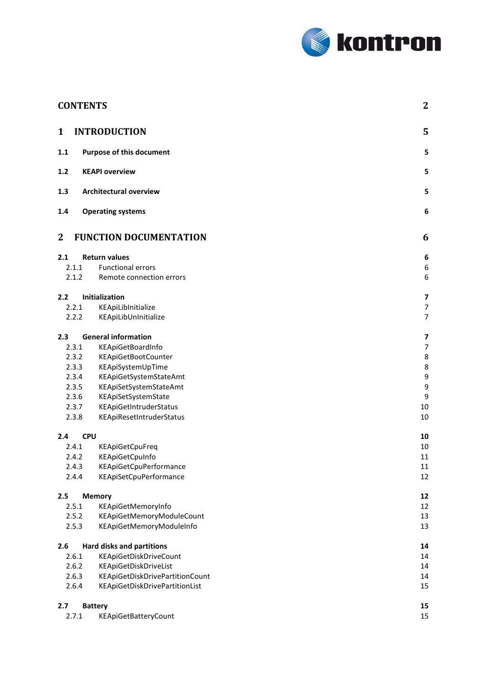 Kontron KEAPI User Manual | Page 2 / 37