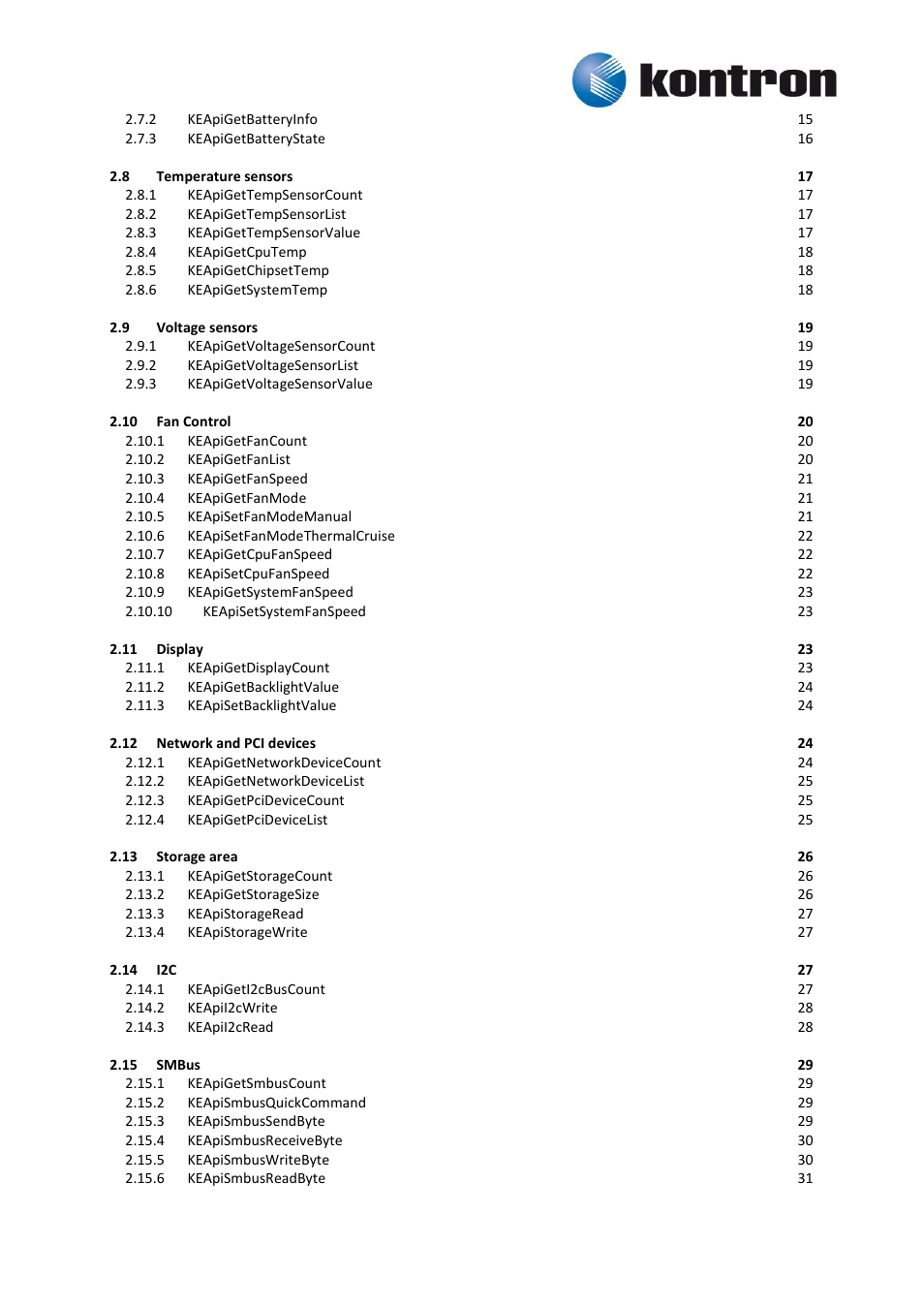 Kontron KEAPI User Manual | Page 3 / 37