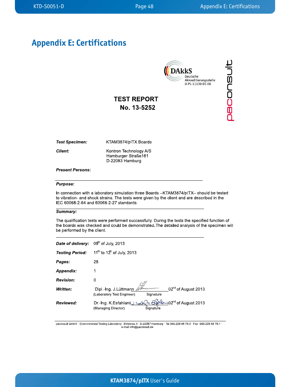 Appendix e: certifications | Kontron KTAM3874-pITX User Manual | Page 52 / 55