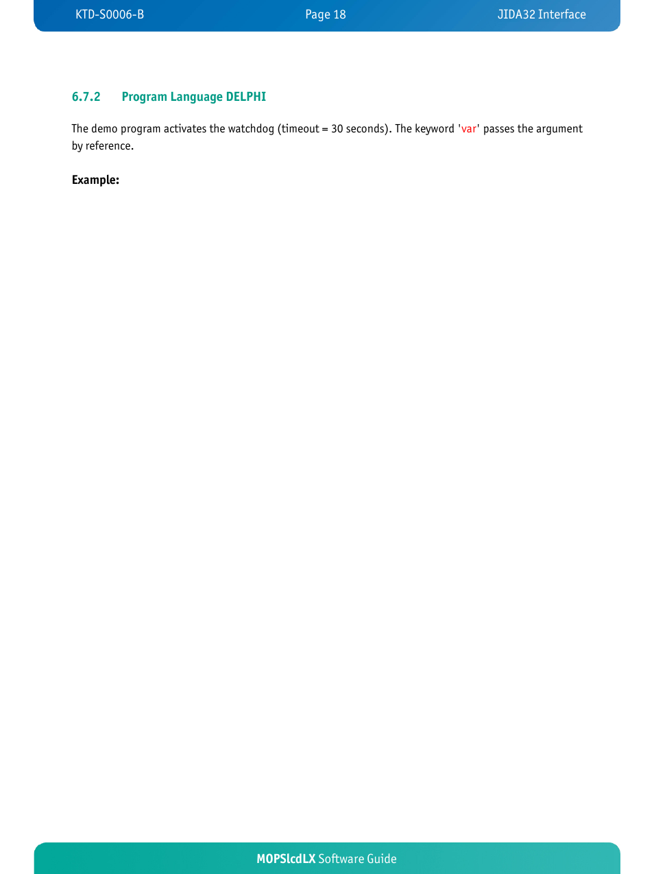 Example | Kontron MOPSlcdLX User Manual | Page 21 / 31