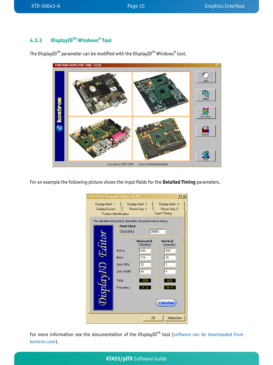 Displayid, Windows, Tool | Kontron KTA55-pITX User Manual | Page 13 / 25