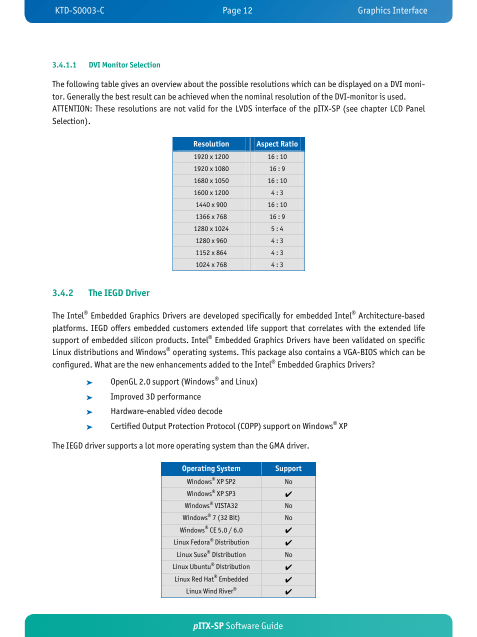 Pitx-sp software guide, 2 the iegd driver | Kontron pITX-SP User Manual | Page 16 / 59