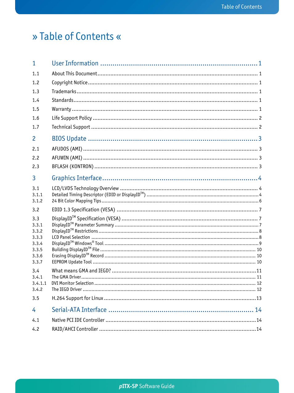 Kontron pITX-SP User Manual | Page 2 / 59