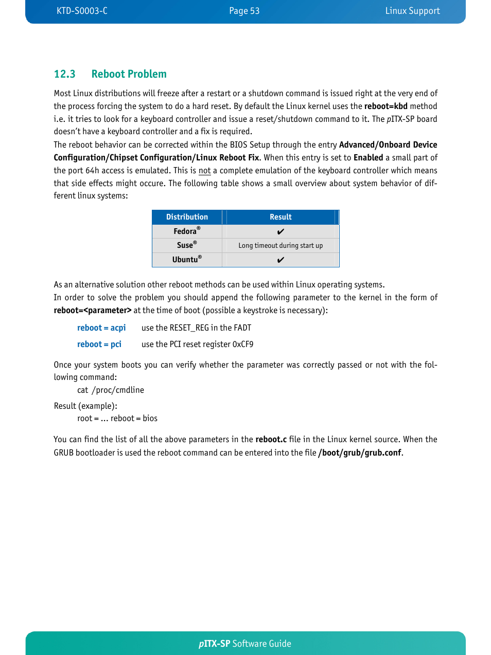 3 reboot problem, Pitx-sp software guide | Kontron pITX-SP User Manual | Page 57 / 59