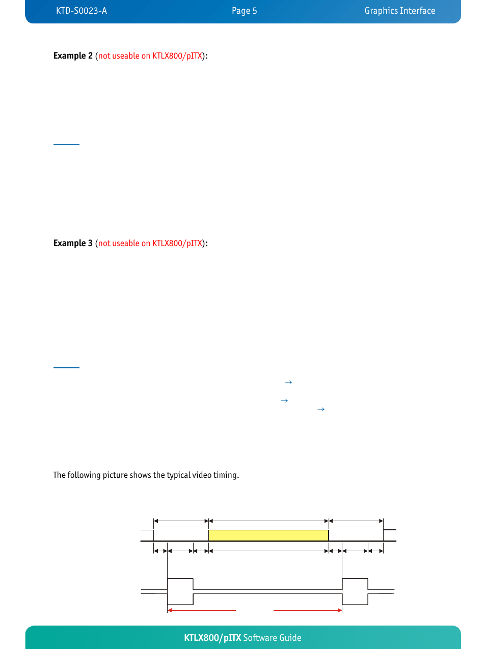 Timing parameter definitions, Ktlx800/pitx software guide, Example 2 | Example 3 | Kontron KTLX800-pITX User Manual | Page 8 / 37