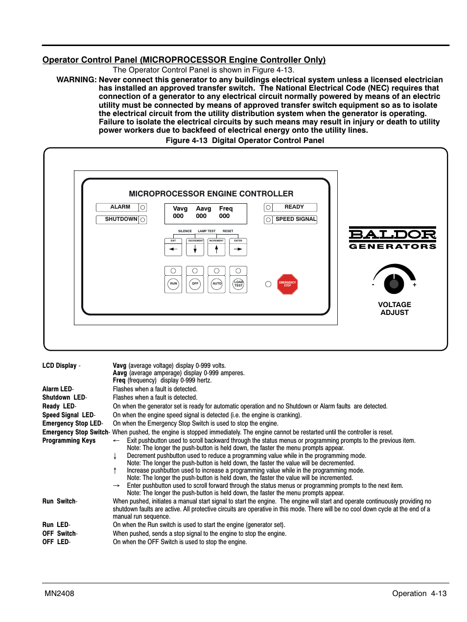 Microprocessor engine controller | Baldor GLC40 User Manual | Page 53 / 114