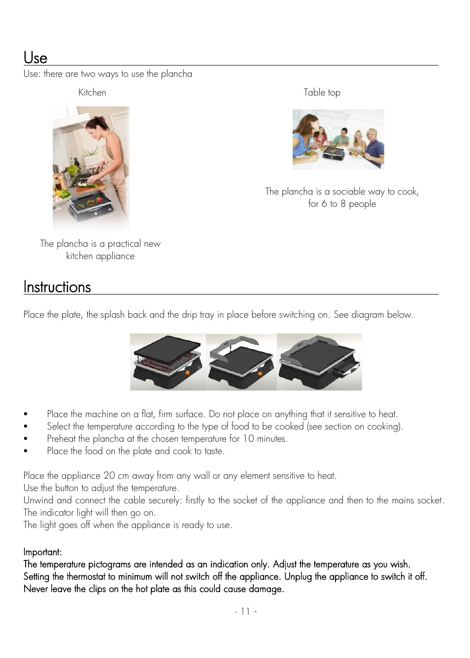 Instructions | Krampouz Deliss plancha User Manual | Page 11 / 28