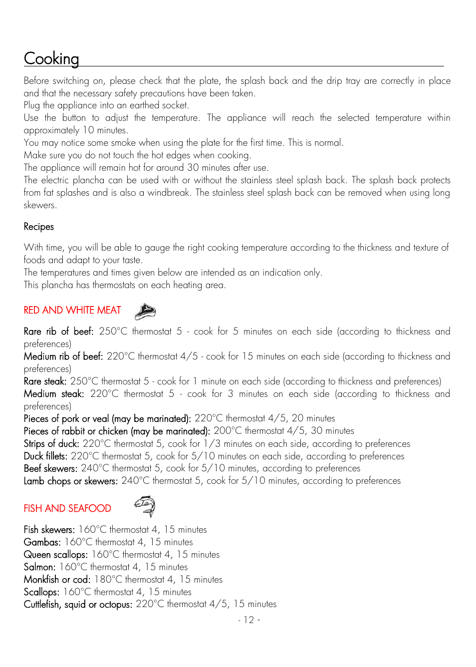 Cooking | Krampouz Deliss plancha User Manual | Page 12 / 28