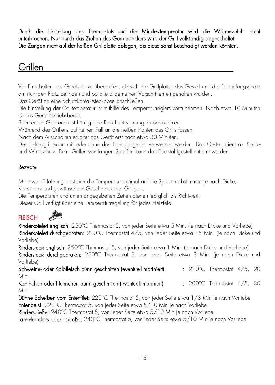 Grillen | Krampouz Deliss plancha User Manual | Page 18 / 28