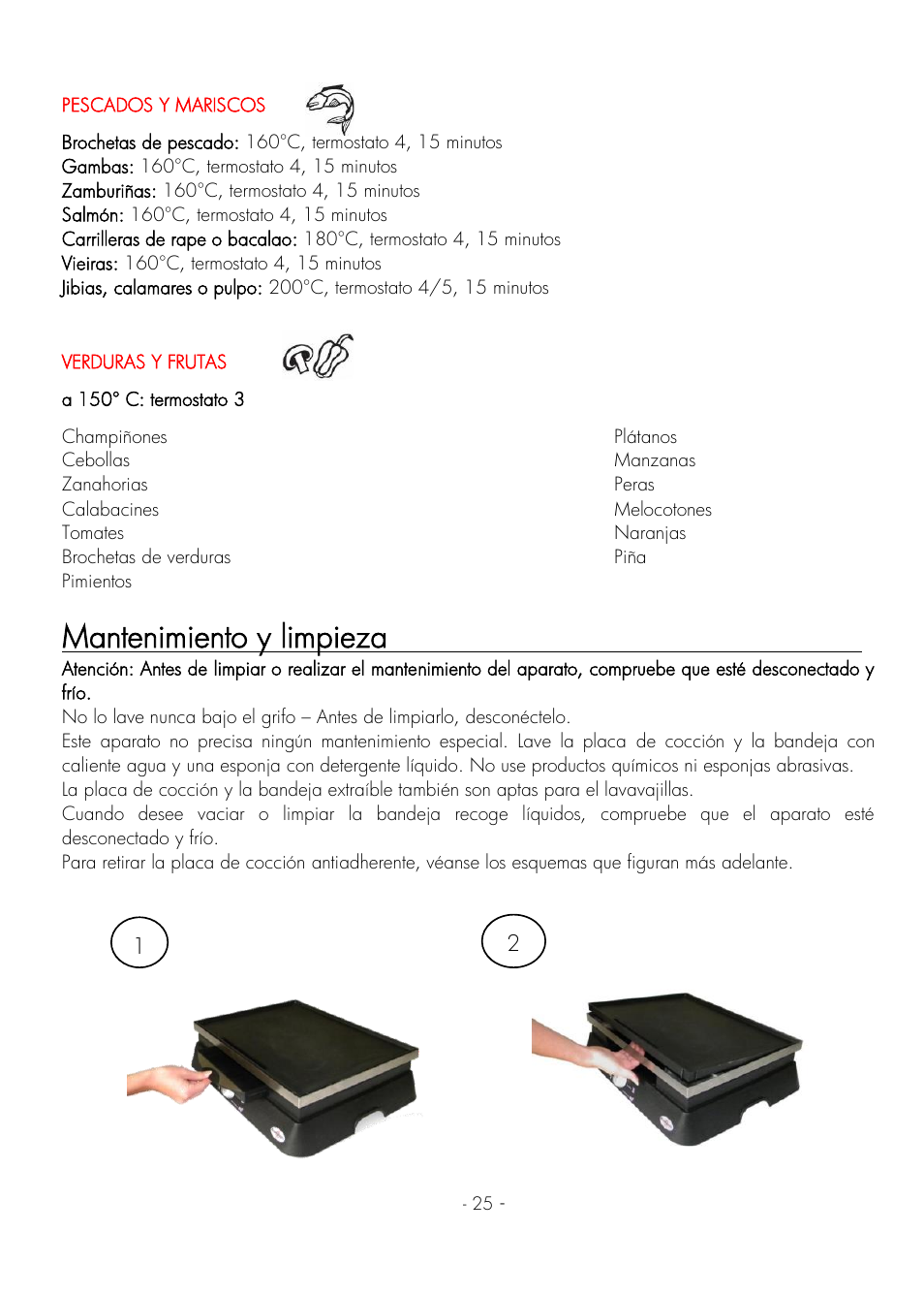 Mantenimiento y limpieza | Krampouz Deliss plancha User Manual | Page 25 / 28
