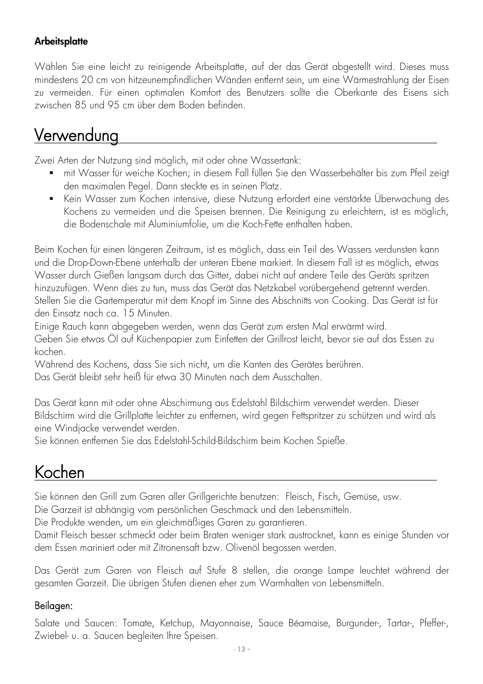 Verwendung, Kochen | Krampouz Authentic User Manual | Page 13 / 20