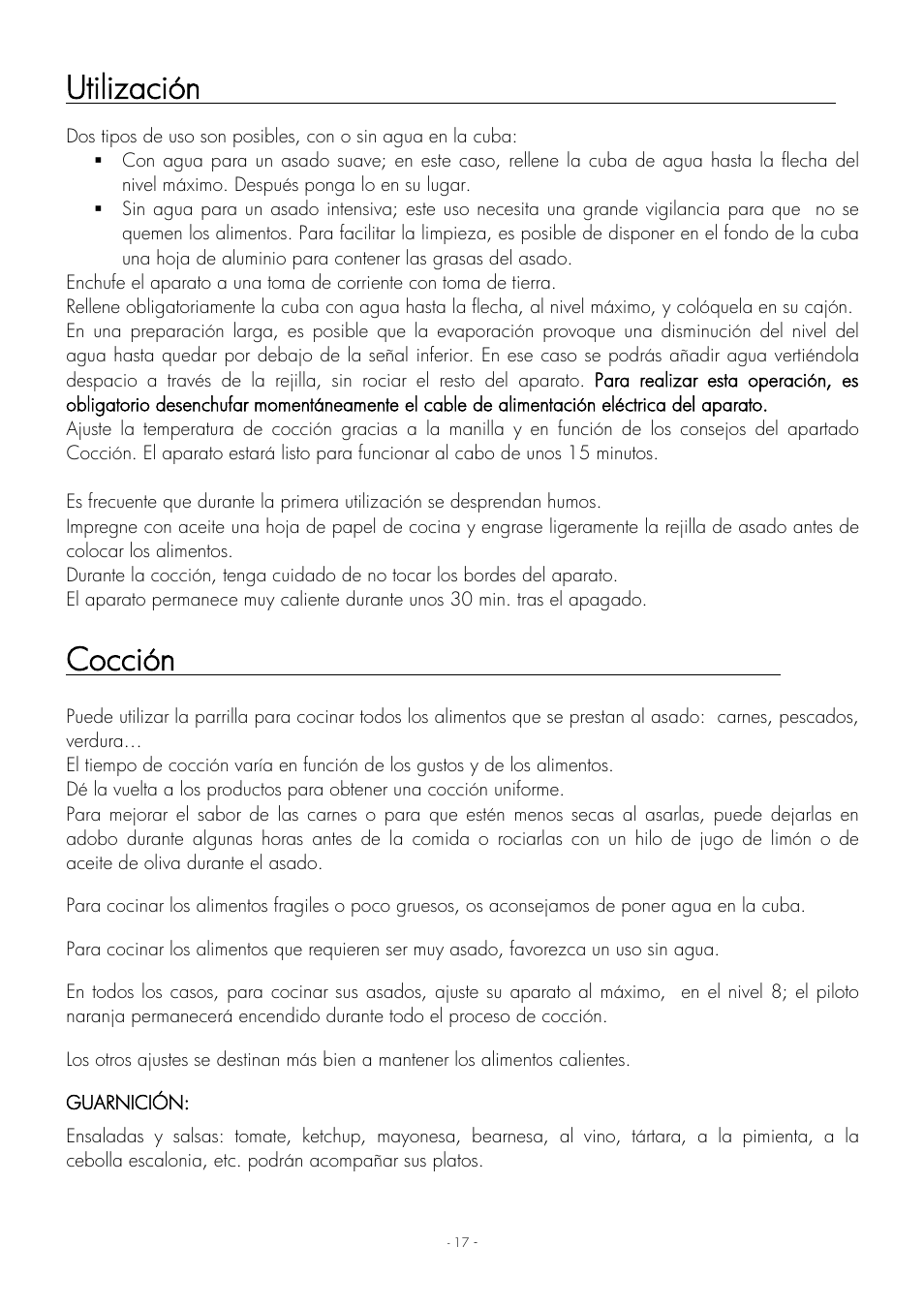 Utilización, Cocción | Krampouz Authentic User Manual | Page 17 / 20