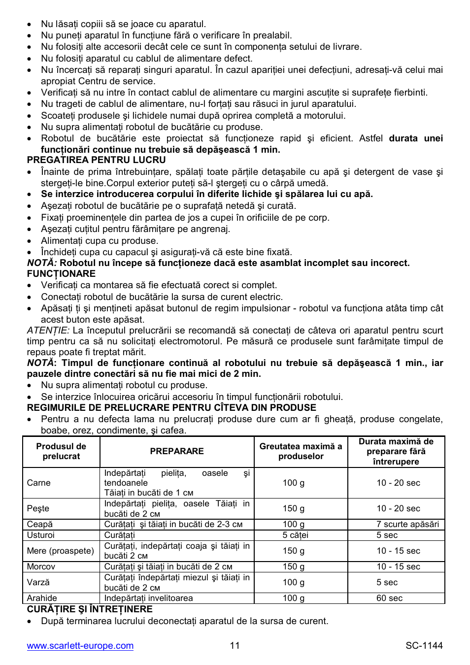 Scarlett SC-1144 User Manual | Page 11 / 24