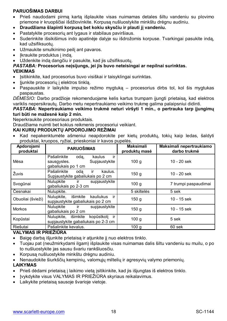 Scarlett SC-1144 User Manual | Page 18 / 24