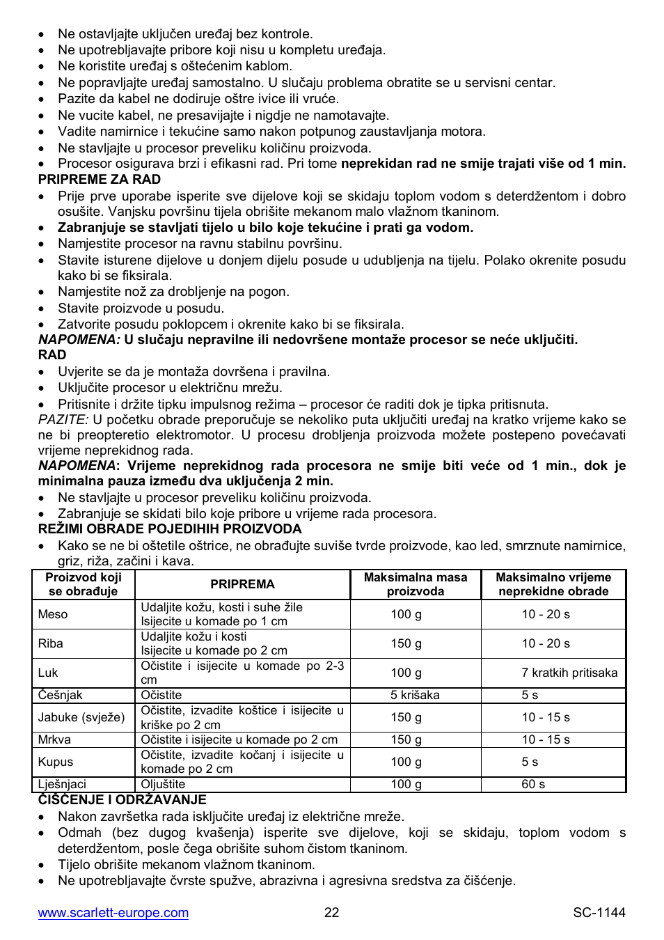 Scarlett SC-1144 User Manual | Page 22 / 24