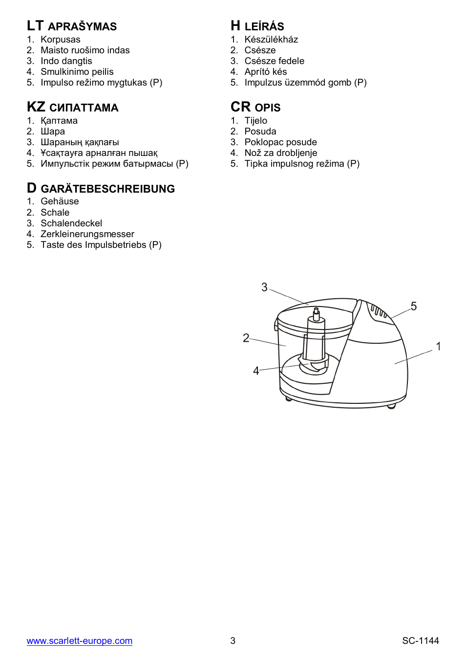 Kz cr | Scarlett SC-1144 User Manual | Page 3 / 24