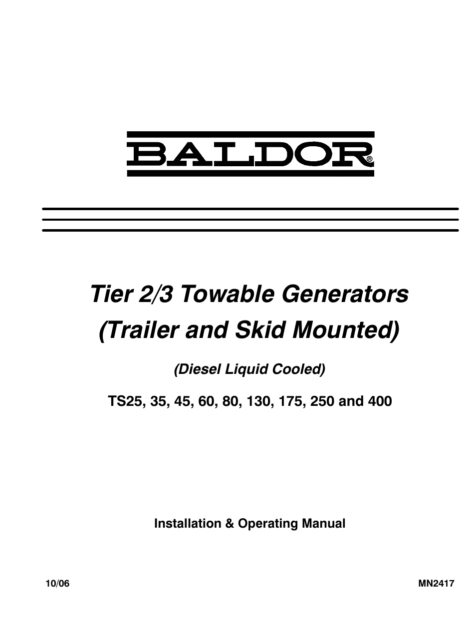 Baldor TS250 User Manual | 88 pages