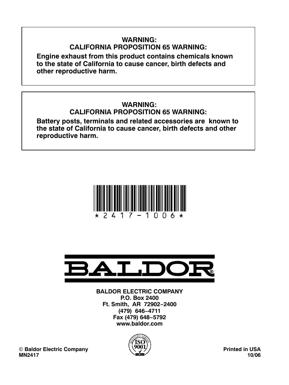 Baldor TS250 User Manual | Page 88 / 88