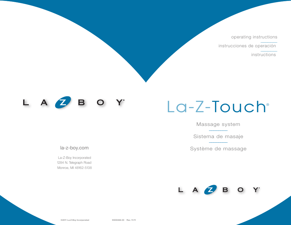 La-Z-Boy La-Z-Touch Massage System 11/27/2011-01/01/2013 User Manual | 40 pages