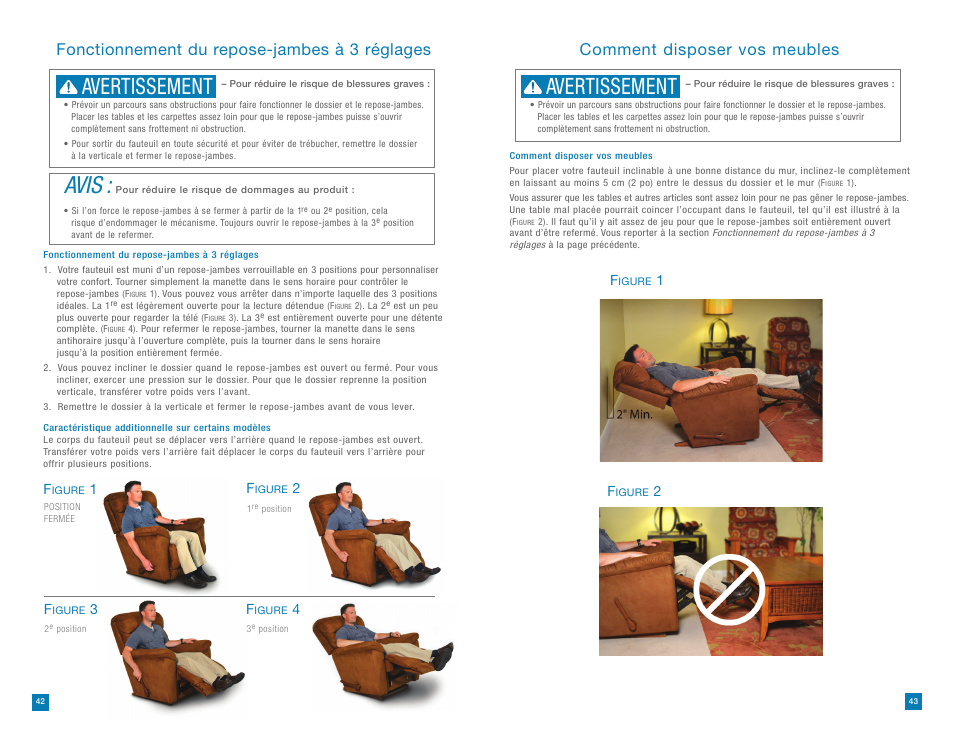 Avis, Avertissement | La-Z-Boy La-Z-Touch Massage System after 08/11/2014 User Manual | Page 22 / 22