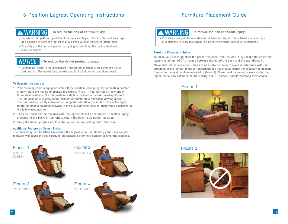 Warning, Notice | La-Z-Boy La-Z-Touch Massage System after 08/11/2014 User Manual | Page 8 / 22
