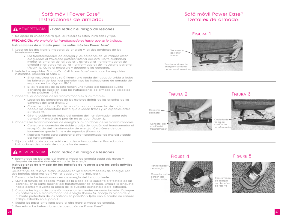 Sofá móvil power ease, Detalles de armado: f, Instrucciones de armado | La-Z-Boy Power Recliner User Manual | Page 14 / 28