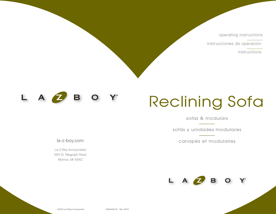 La-Z-Boy Reclining Sofa prior to 12/31/2012 User Manual | 28 pages