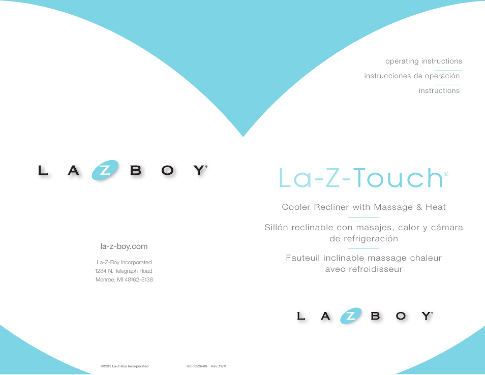 La-Z-Boy La-Z-Touch Cooler Recliner with Massage & Heat 11/27/2011 User Manual | 28 pages